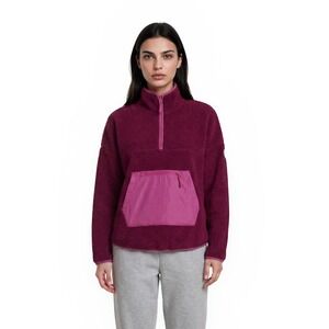 Tuckernuck Sport Fleece Pullover Women's Size M/L Berry Pink Sherpa Half Zip